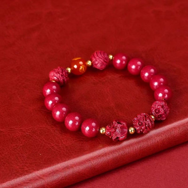 Putuo Mountain Cinnabar Three-In-One Six-In-One Bracelet Zodiac Dragon Snake Horse Purple Gold Sand Bracelet - Image 3